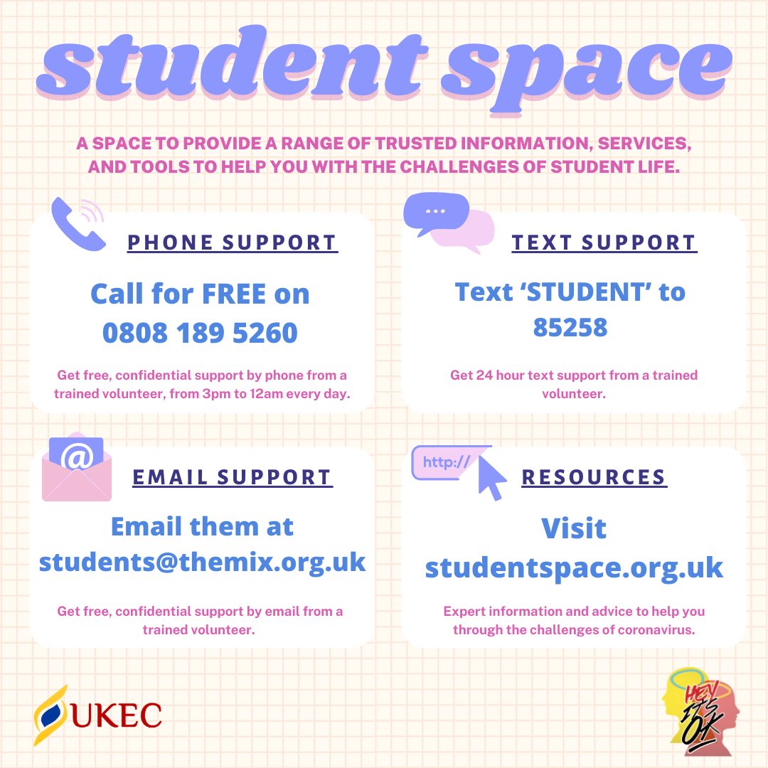 UKEC's tweet photo. If you've been feeling tired lately and feel like you need someone to talk to, know that help and support is always available.
Here are a few helplines you can contact. It’s never too late to reach out for help.
Take care and stay safe!
#HeyItsOk https://t.co/g7XUDfb4fj