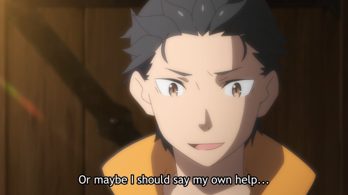 This is pretty important, pertaining to Emilia—this is Subaru admitting that Emilia's issues are for her to solve, without relying on him or Otto. All he can do is encourage her to face her own hardships, without taking them on himself (like by doing the Trials for her).