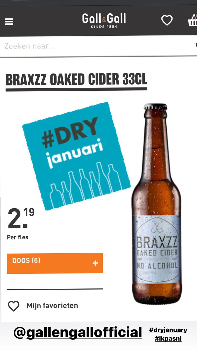 Maandje geen alcohol? Onze overheerlijke 0.0 Oaked Cider nu te koop bij <a href="/GallNL/">Gall & Gall</a> #alcoholvrij #ikpas #ikpasnl #alcoholfree <a href="/dryjanuary/">Dry January</a> <a href="/ikpasnl/">IkPas</a> @Gallspijkenisse <a href="/GallGallEoord/">Gall&Gall Emmeloord</a>