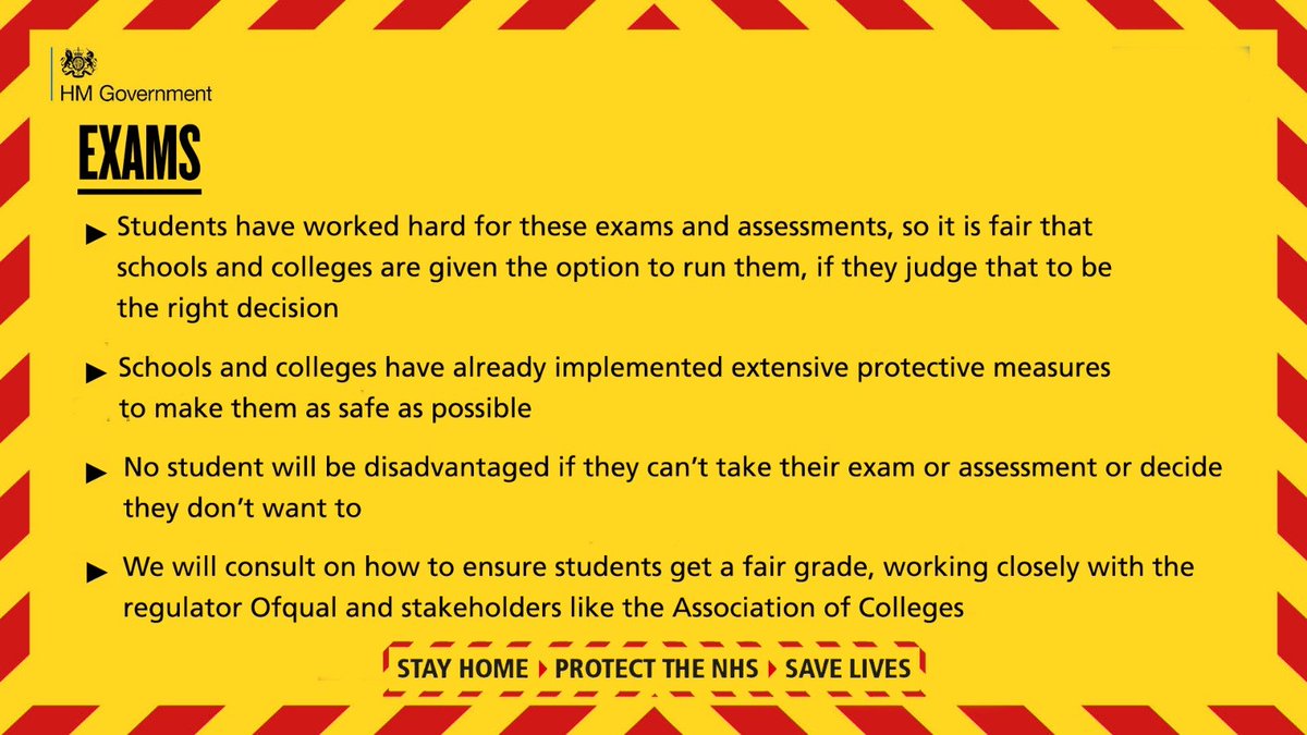 Here’s an update for those taking vocational and technical qualifications, such as BTECs.

No-one will be disadvantaged if they can’t take their exam or assessment or decide they don’t want to