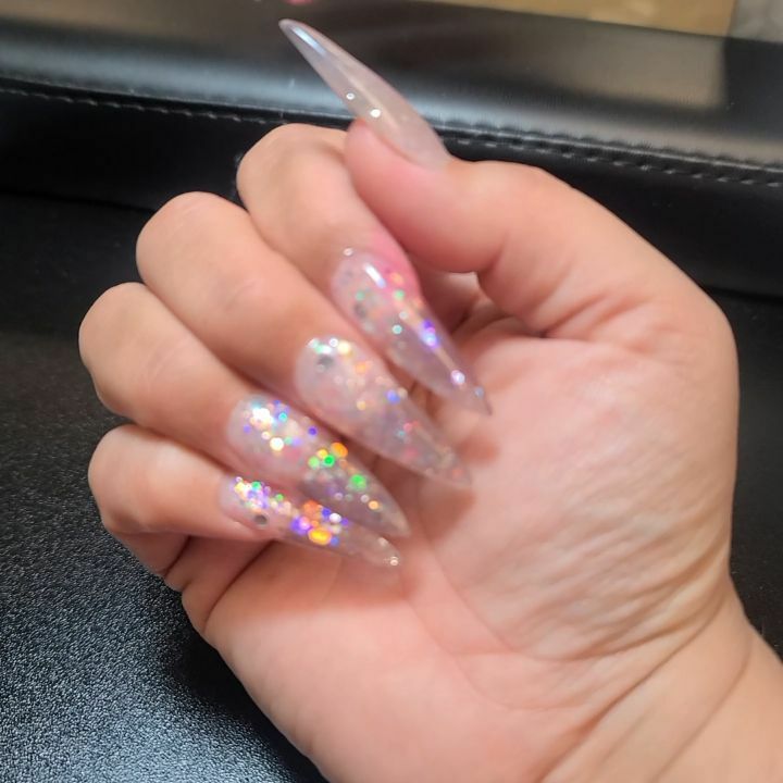 mariasnailjny's tweet photo. New week new set! They glow purple too thanks to @my_glitter_addiction glitter!
.
.
.
.
.
.
.
#futurenailtech #dfwnailtech #grapevinenailtech #acrylicpractice #longstilettonails #dfwtexas #grapevinetexas #notpolish #texas #beginnernailtech #texasnailtech https://t.co/VYduzZHKjJ