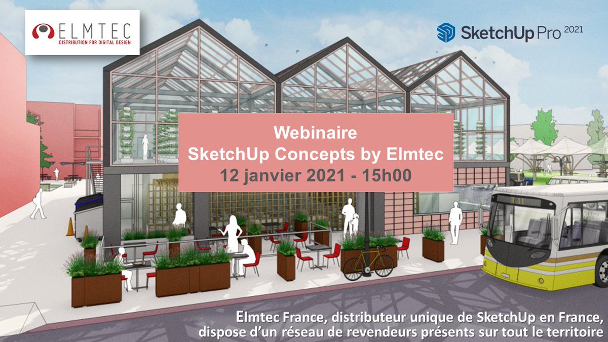 ElmtecFrance's tweet photo. 🌟Pour bien commencer l'année, le 12 janvier à 15h00 : webinaire #SketchUp Concepts by #Elmtec présenté par Stéphane Desmulie. Inscriptions⤵️ https://t.co/3Gxf9JDqS9 https://t.co/R1ZdoNrvwP