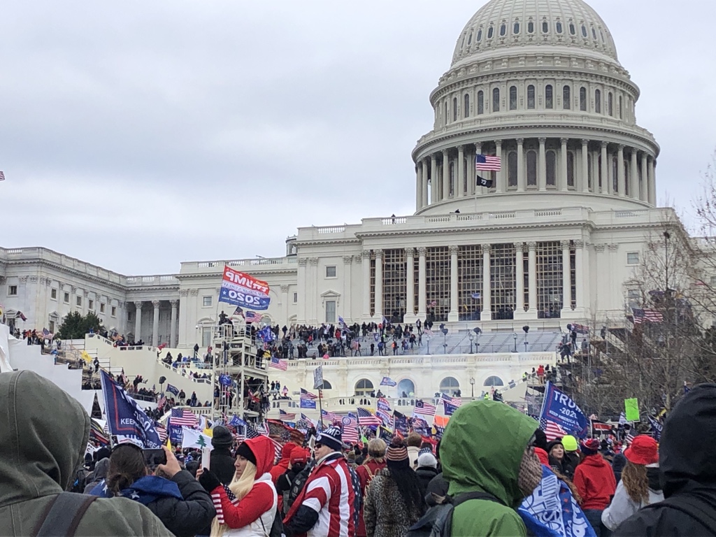 Trump supporters have now totally overwhelmed the front of the Capitol. They’re at the windows of the Capitol, police are falling back now that protesters have the high ground on them.