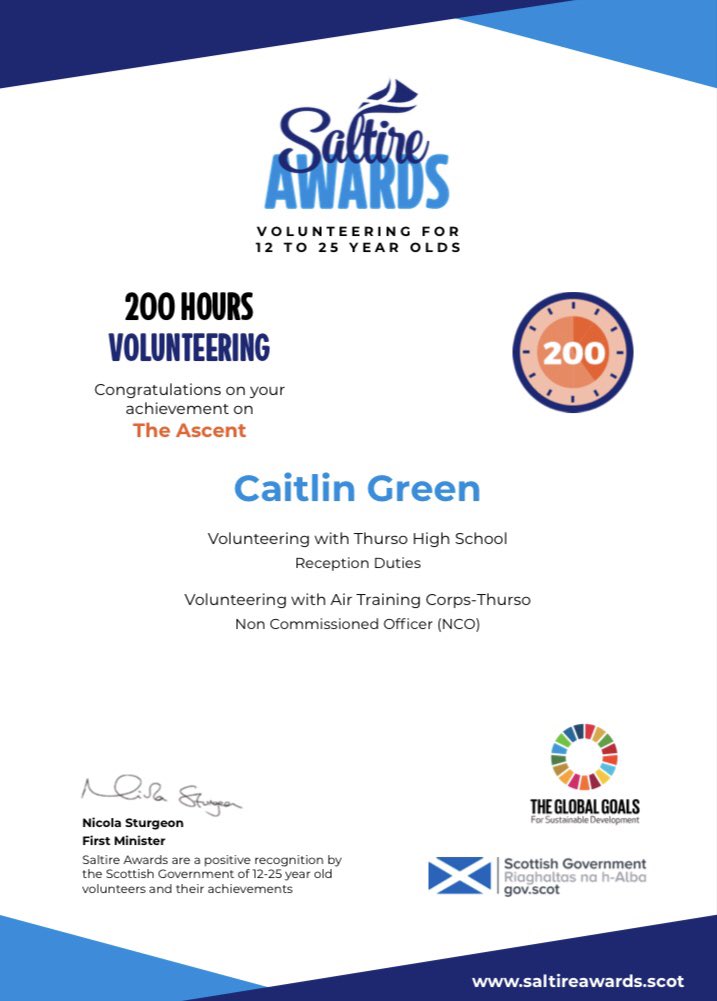 CdtCplCGreen's tweet photo. Today I had my @SaltireAwards 200 hours certificate approved! Between doing volunteering at High School in free periods and all the dedicated hours to the RAFAC, onwards and upwards from here to my 500 hour certificate. #WhatWeDo #Team1769 #SaltireAward https://t.co/btB3q9YEtq