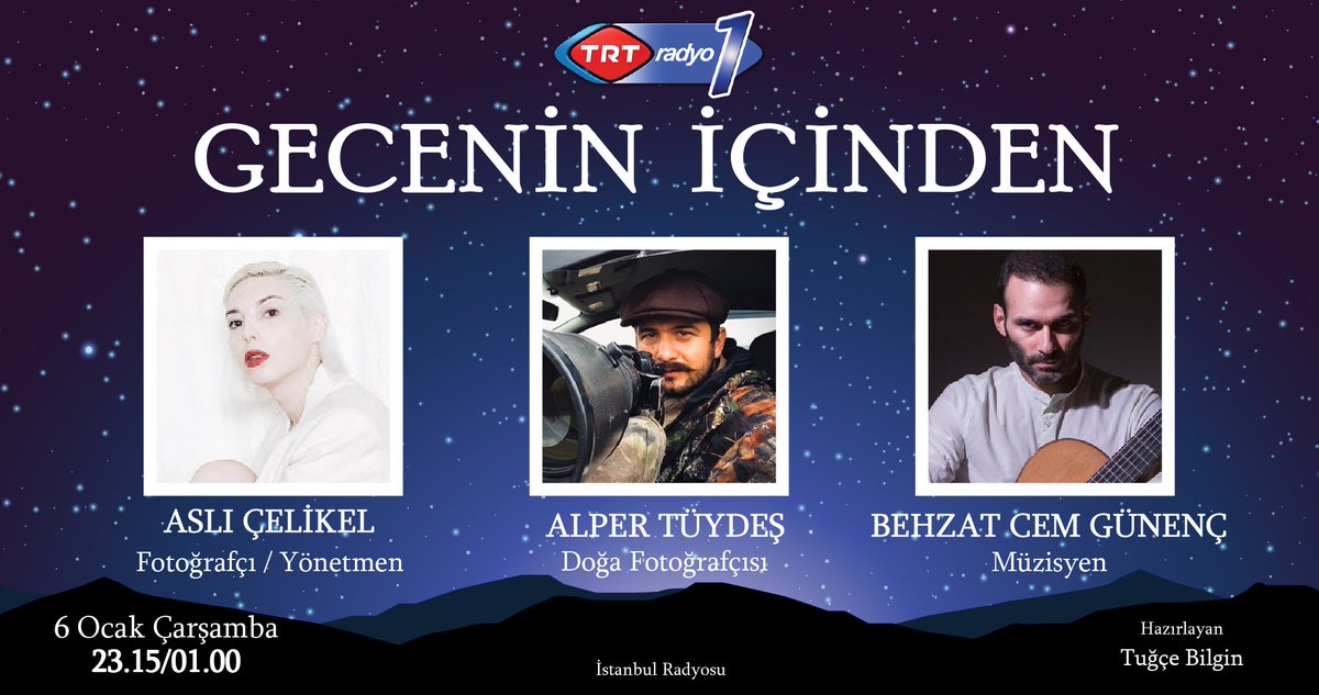TRTRadyo1's tweet photo. “Beklenmedik” adlı sanat projesiyle Aslı Çelikel, doğa fotoğrafçılığını konuşmak üzere Alper Tüydeş ve müzik bölümüne “Music of Yeprem Vol. 1” adlı albümüyle Behzat Cem Günenç konuk oluyor. https://t.co/6qTW1AJ5Qv