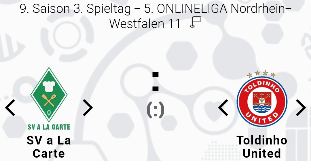 Am 3. Spieltag der jungen Saison tritt Aufsteiger United zum ersten Vergleich beim SV a La Carte an. Coach Toldinho setzt dabei auf die bewährte Offensive und verändert dennoch auf vier Positionen seine erste Elf. #1jahronlineliga #unitedisback #toldinhounited #spitzenreiter