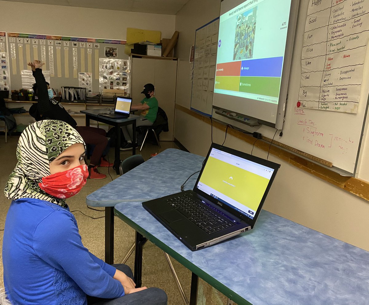 CHANDERPRABHA15's tweet photo. Grade 7/8 SEC students of General Wolfe School are having fun in class while participating in a virtual Kahoot event with @GPearceWSD this afternoon. Thank you for giving this opportunity to our students. #kahoot @WinnipegSD #WinnipegSD https://t.co/KtQrvxuKwp