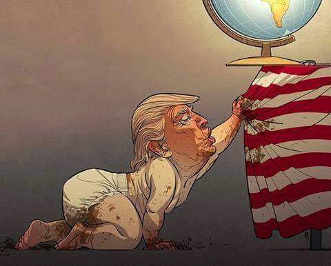 ornikkar's tweet photo. Ce dessin sur Trump doit déjà avoir 3 ou 4 ans, mais s'il ne devait en rester qu'un... https://t.co/o5jm69V1gx