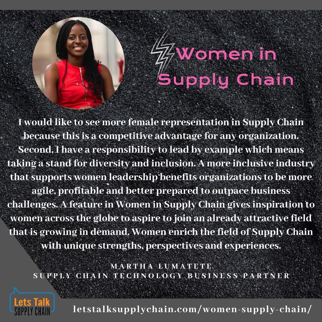 LetsTalkSChain's tweet photo. We created our "Women in Supply Chain" or WISC series to give insight on how to empower others in the industry. 👩🏼💻💪🏼
This week we feature Martha Lumatete. Click here to view all of our WISC series 🎙👩🏼💻https://t.co/CooeDWvOjO
#WISC #LetsTalkSC #supplychaintrends https://t.co/fTQDPfXWE1