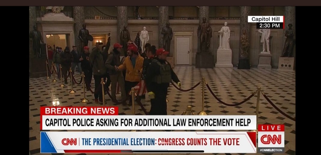 30YearsRed's tweet photo. You have to respect the fact that the Trump protestors smashed through fences, police lines &amp; the Capitol building doors...

But then stay strictly inside the velvet ropes 😂
#DCProtests #CapitolBuilding #TrumpRally https://t.co/k3rAKGFRf9