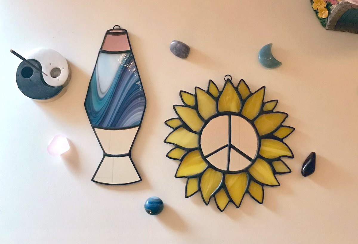 Stained glass pieces available in my shop ☺️🌻🧚🏻 whitewavecreations.bigcartel.com