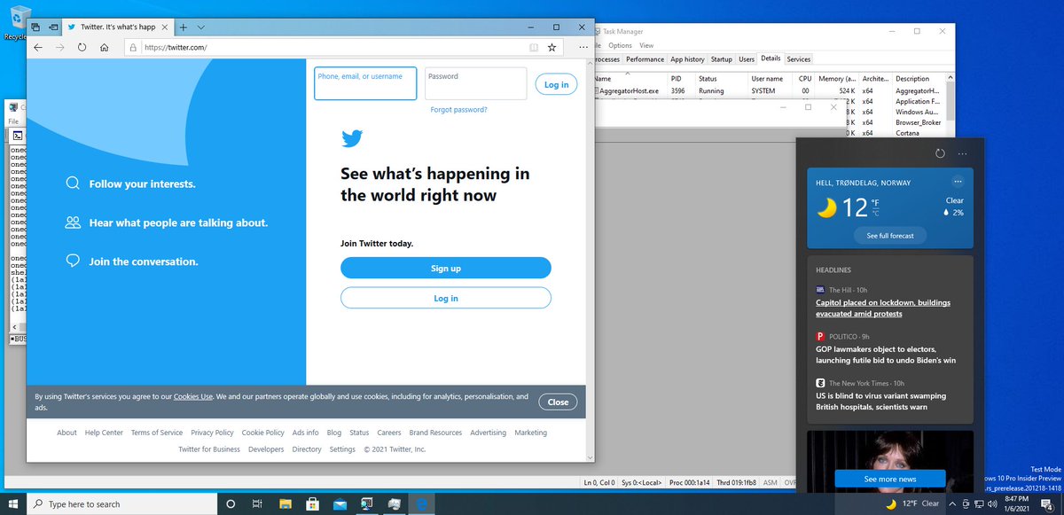 Old Edge open as proof