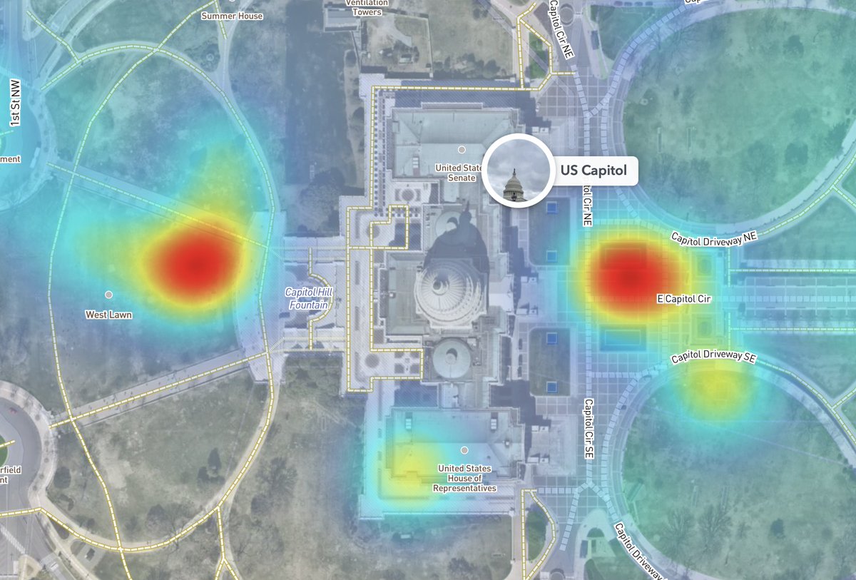 If this map is representative of the crowds, they're moving south along the eastern outside of the capitol.