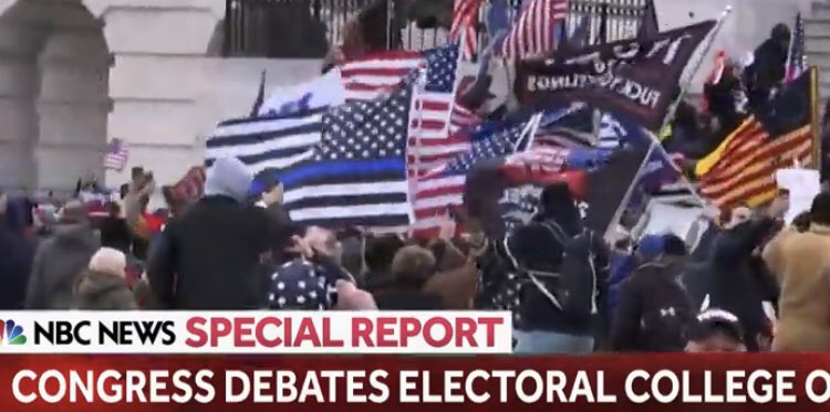 canyonmoonblu's tweet photo. they are seriously waving a blue lives matter flag as they are fighting the police. zero brain cells are detected in this photo https://t.co/YBNSUUfxuR