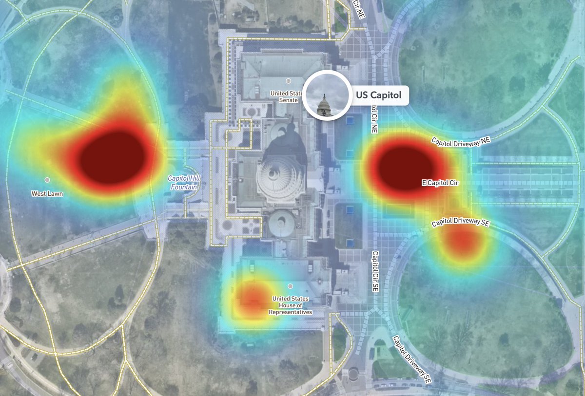 If this map is representative of the crowds, they're moving south along the eastern outside of the capitol.