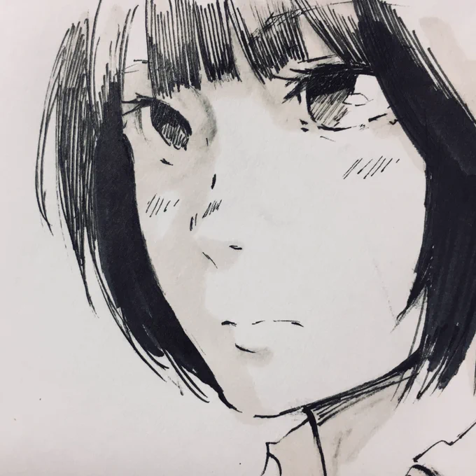アナログ一発描きチャレンジ
白紙にペン先を着ける緊張感が好きです!
でも…
[戻るボタン]はもーっと好きです!! 