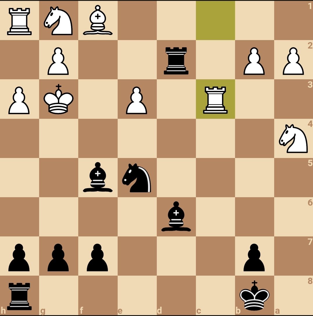 TheChessguy's tweet photo. Neglecting development in chess can lead to these positions. Almost every black piece is active and white's king is running across the board. How should you continue? 
Full game: https://t.co/9HLZ0wWMeB
#chess https://t.co/tVqzhotfNb