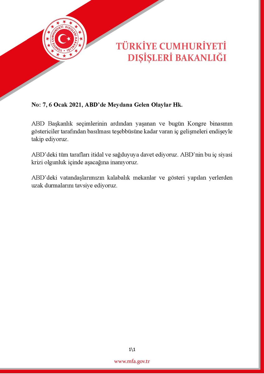 ABD’de Meydana Gelen Olaylar Hk. mfa.gov.tr/no_-7_-abd-de-…