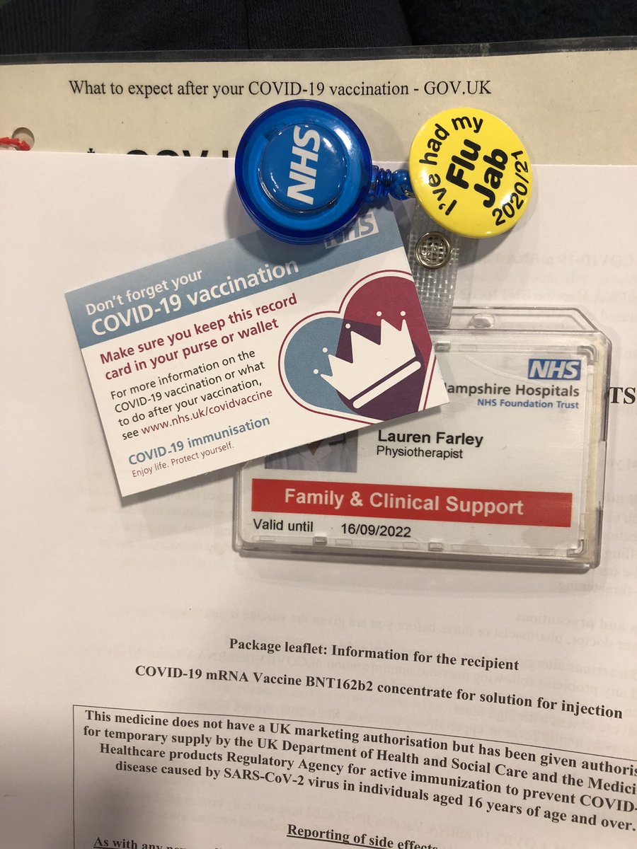 LF_physio's tweet photo. Incredibly lucky to have received my first Covid vaccination today at @HHFTnhs. Apart from my arm feeling achey, I feel nothing other than grateful to have received the vaccination so quickly as a frontline NHS worker. I feels as if an end is in sight 👏🏼🦠💉 #NHSheroes https://t.co/VigFC8LfRr