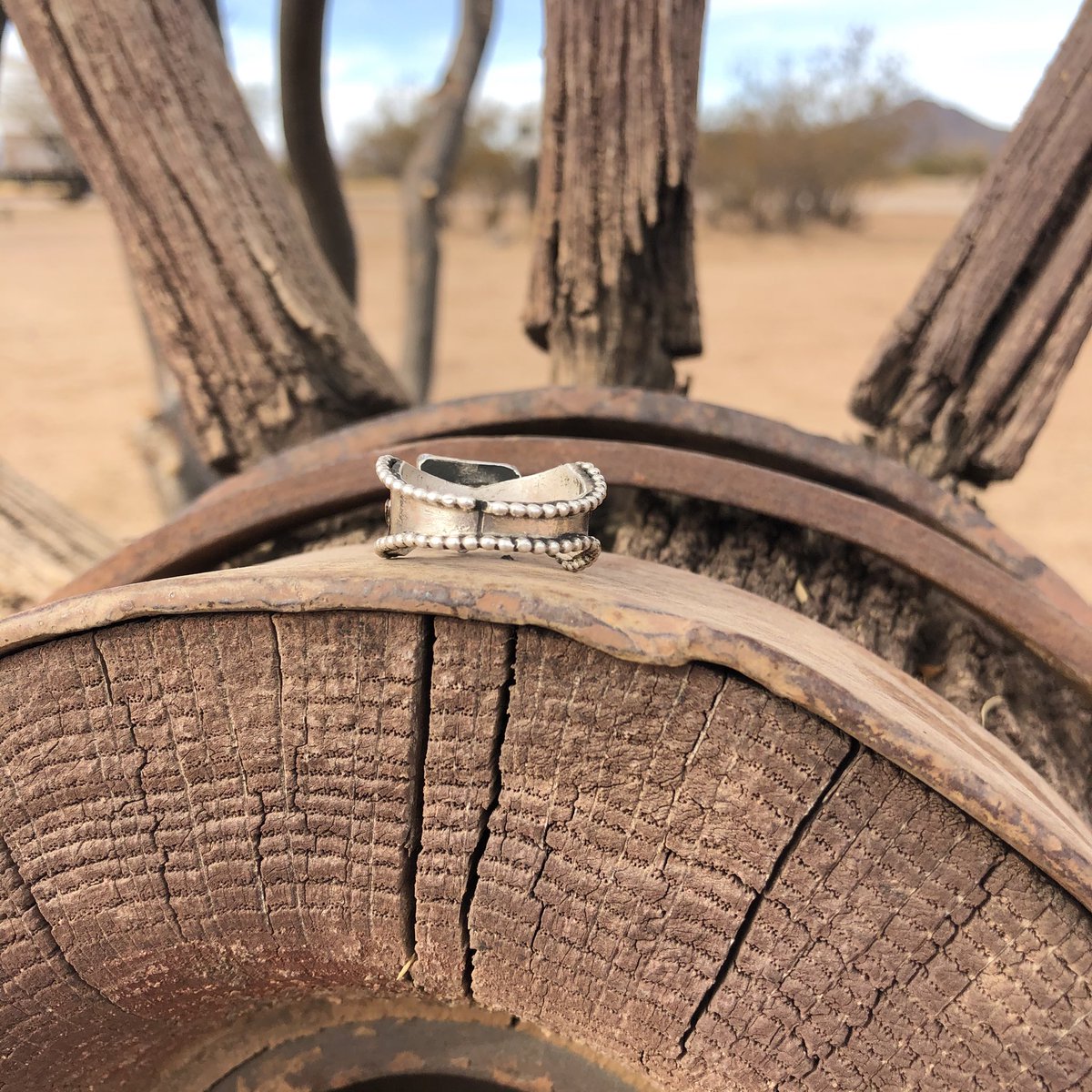 LoganPerryman's tweet photo. Sz 9 sterling silver cactus Ring! Had it awhile and was one of the first items I made so $45! Someone claim it! https://t.co/4fDSrwDWR2