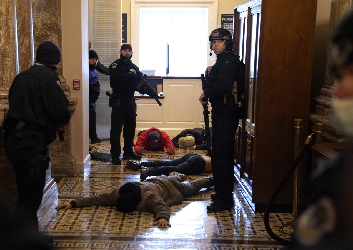 Complex's tweet photo. Inside the Capitol Building right now. Complete pandemonium. https://t.co/CfZ4rY6nvR