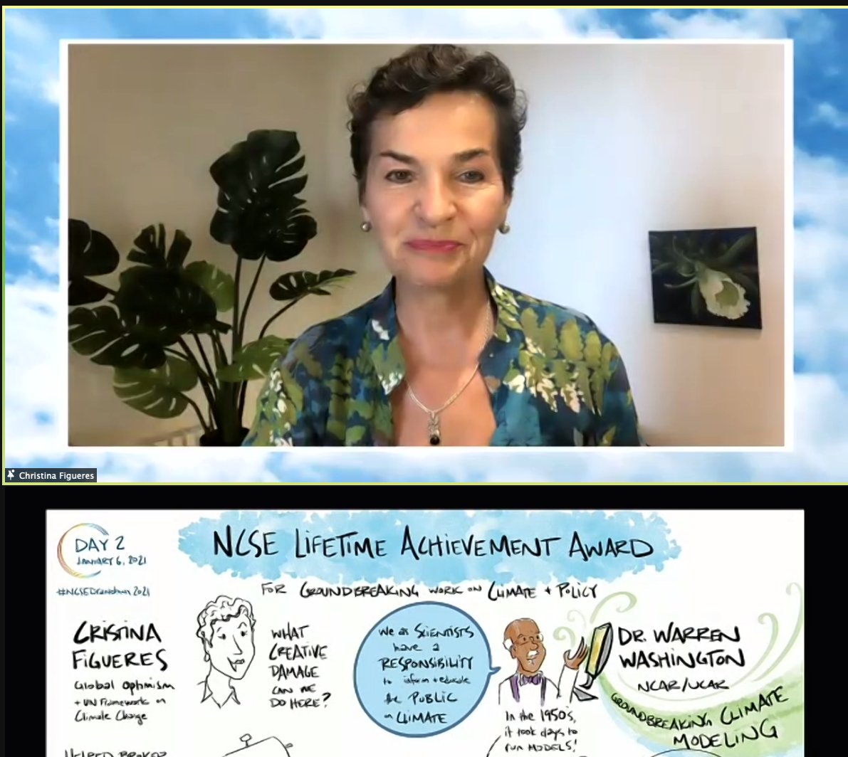 ChadFrischmann's tweet photo. @CFigueres "What creative damage can we do?" Let me tell you.... a decisive decade to create a future based on #regeneration, #abundance, and #wellbeing !! 👊🙌🙏💚💙❤️ #NCSEDrawdown2021 https://t.co/dNnHzadjVc