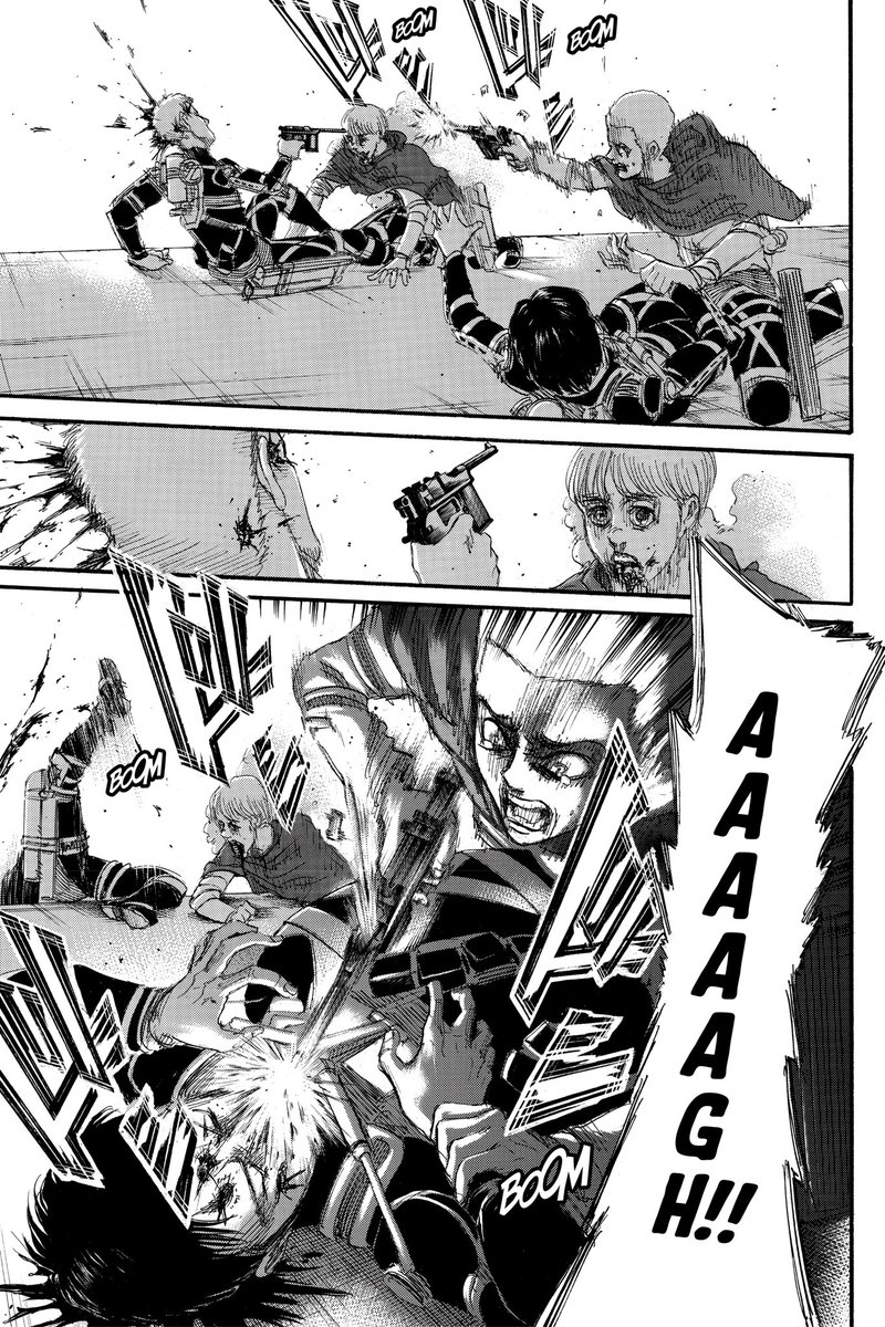 Nyatanya orang2 disana di chapter 120an akhir saling bunuh, ya bener kan emang bukan Eren yg musnahin orang di pulau paradis melainkan orang2 disana yg saling bunuh.