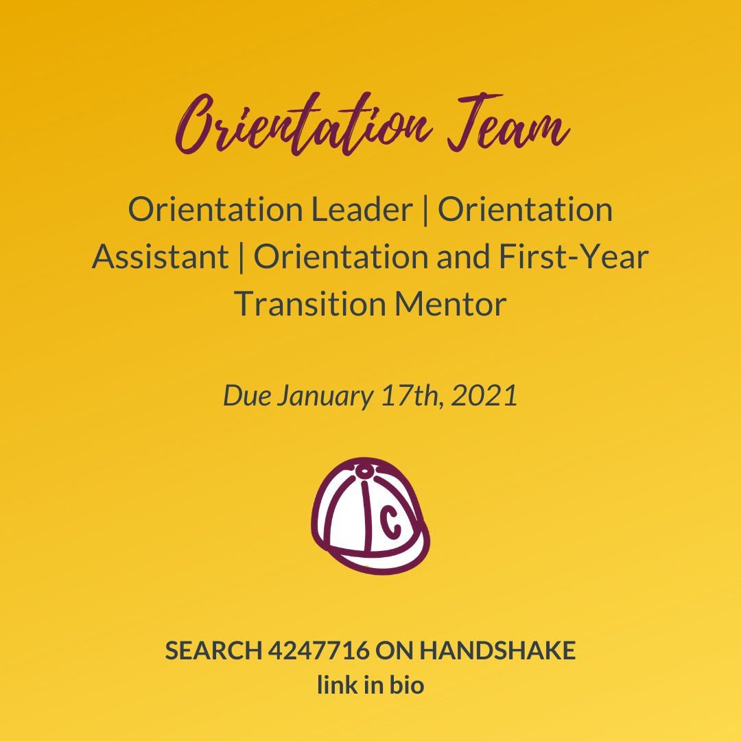 Join the orientation student team to help new students find their way at Concordia. #CordCareer