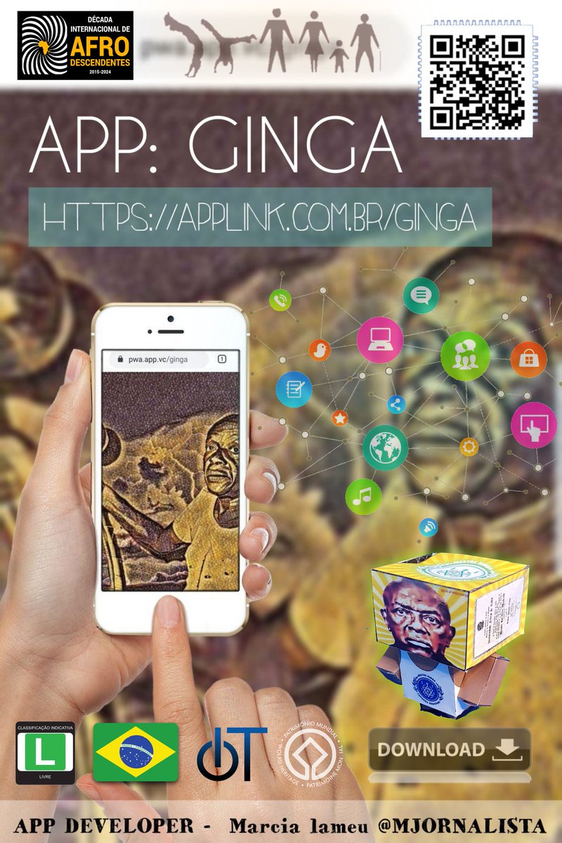 AppGinga's tweet photo. 📱Aponte a câmera do seu celular pro QR CODE da imagem. Venha e descubra! APP: GINGA
⚙ Conteúdo interativo para todas as idades, de forma online e gratuita, downloads exclusivos!🧠Compartilhe conhecimento🤸🏿
📡 #EsporteParaPaz #SebraeCapitalDigital #InovationInBrazil https://t.co/R7HnsO6rCl