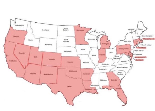 states being affected.
if your state is red, stay inside. please