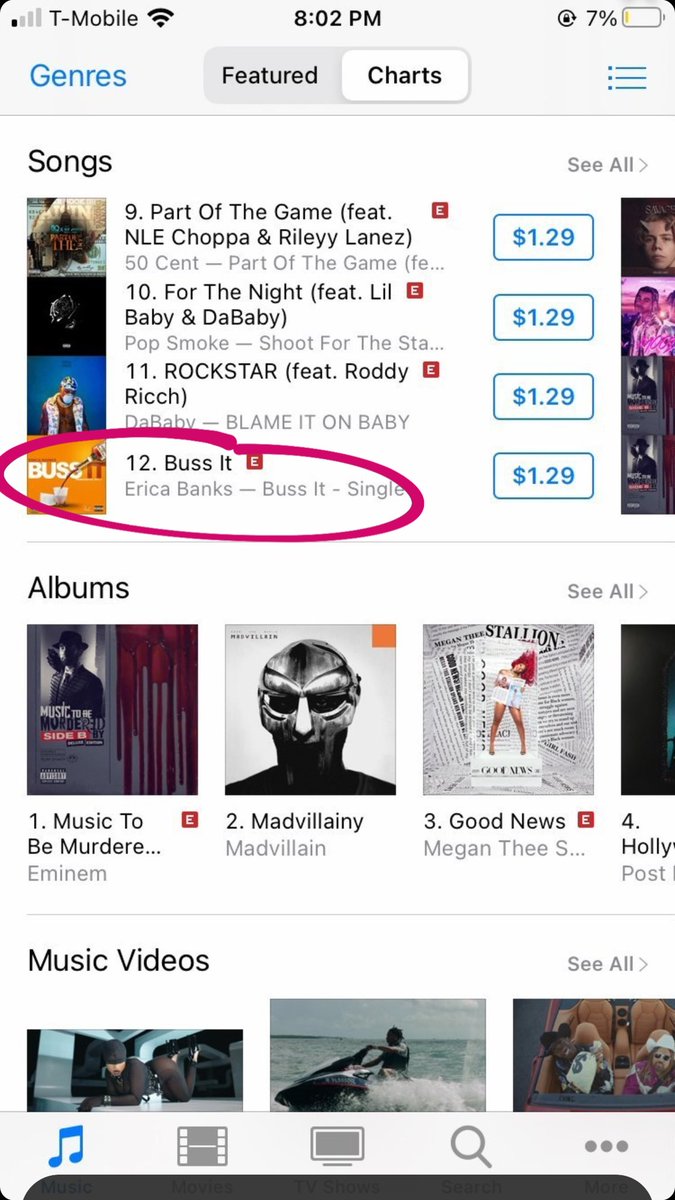 realericabanks's tweet photo. “BUSS IT” IS #12 ON HIP HOP CHARTS &amp; #88 ON ALL GENRES @AppleMusic 😭😭😭 LETS GO @SgtJAFoo https://t.co/va8RGC6ulO