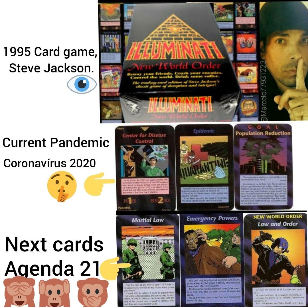 Marcelo77931223's tweet photo. #civilwar2021? Not! Just the agenda!🙈🙉🙊

I said it would happen, but they called me a conspiracy theorist.

Follow the cards and see who's coming now.👉 #NewWorldOrder!

#MartialLaw #coronavirus #NWO #Agenda21 #Quarantine #pandemic #DepopulationAgenda #lluminati #Globalists https://t.co/jAxDQzndM2