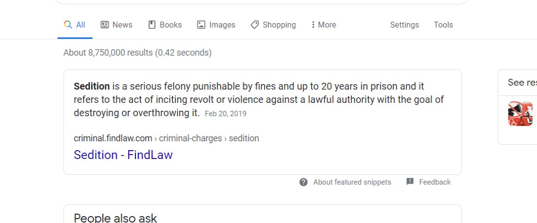 Okay, Google? Define sedition. #LockHimUpNow
