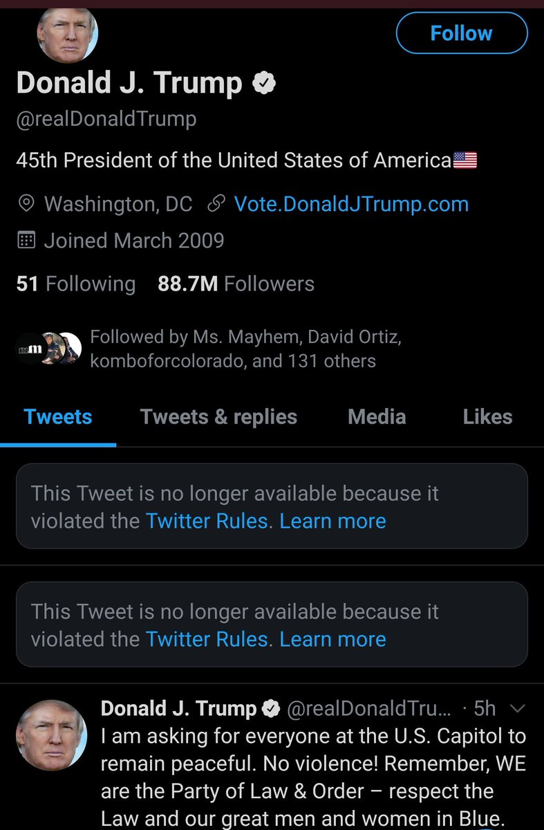 BriannaForCO's tweet photo. What's the matter @realDonaldTrump? You've been pretty quiet.
Bird got your tongue? ๐ฆ
#TwitterSuspendTrump
๐ https://t.co/sjERVz3aDx