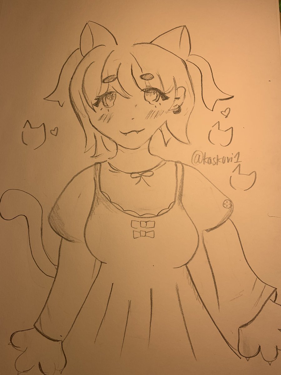 kaskovi1's tweet photo. cat girl uwu🤌🤌🤌 meow meow meow meow meow #CatsOfTwitter #cat #biscuits #catdrawing #cute #drawing https://t.co/6WQXAe92HC