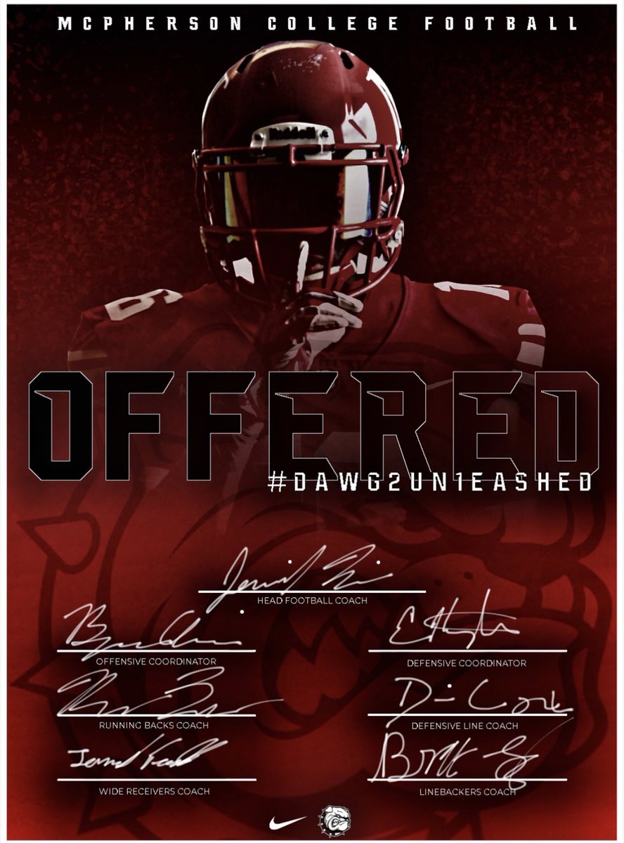 lazzytorre's tweet photo. Blessed to receive my first offer to further my academic and football career at McPherson college ! @MACBulldogsFB @Coach_EKnight @CoachJFisc @frontz_eric @Prep1USA https://t.co/tmC9E6o1DD