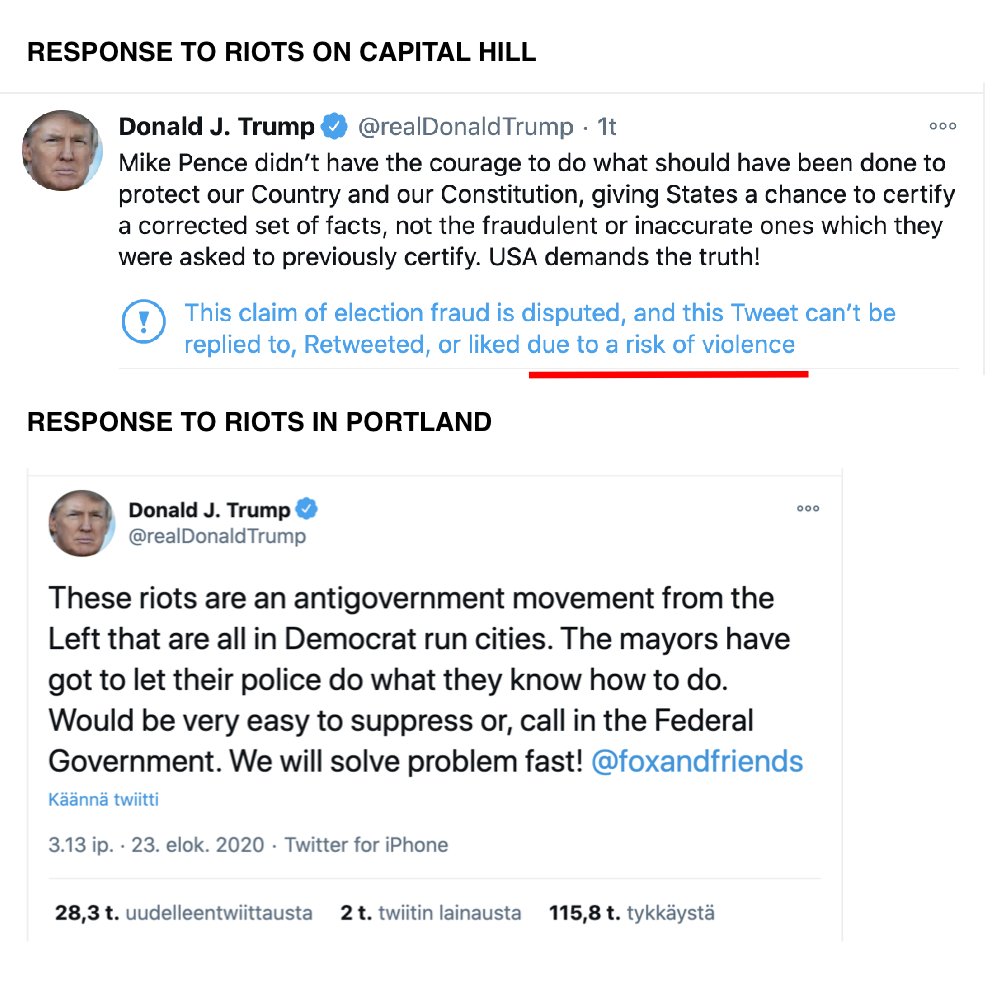 FinnPekka's tweet photo. Trump has just singlehandedly imploded the US as a Democracy. This is his response to the current situation, the second his response to Portland riots. #capital #Trump https://t.co/miGfVbImmQ