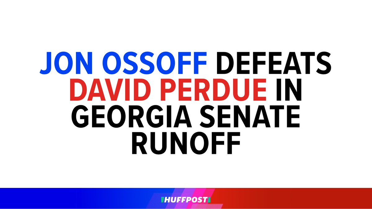 HuffPost's tweet photo. BREAKING: Jon Ossoff defeated the incumbent GOP senator in a race that had national attention. https://t.co/e2Wo0n3pv4 https://t.co/tvhTrkHhun