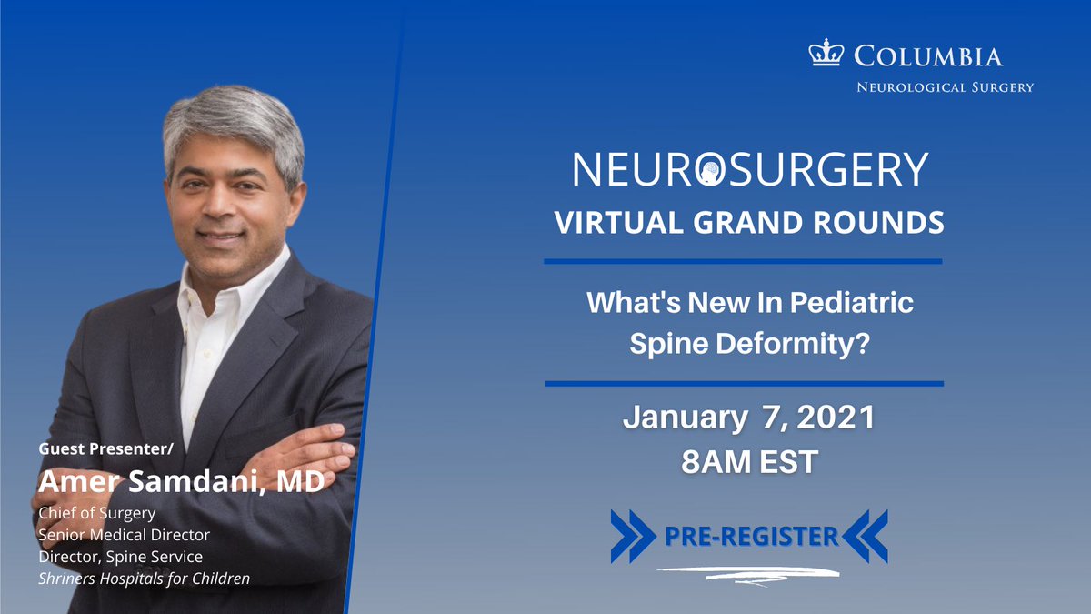 Please join us as we welcome Dr. Amer Samdani tomorrow at 8am! Register now: bit.ly/35d2DqE