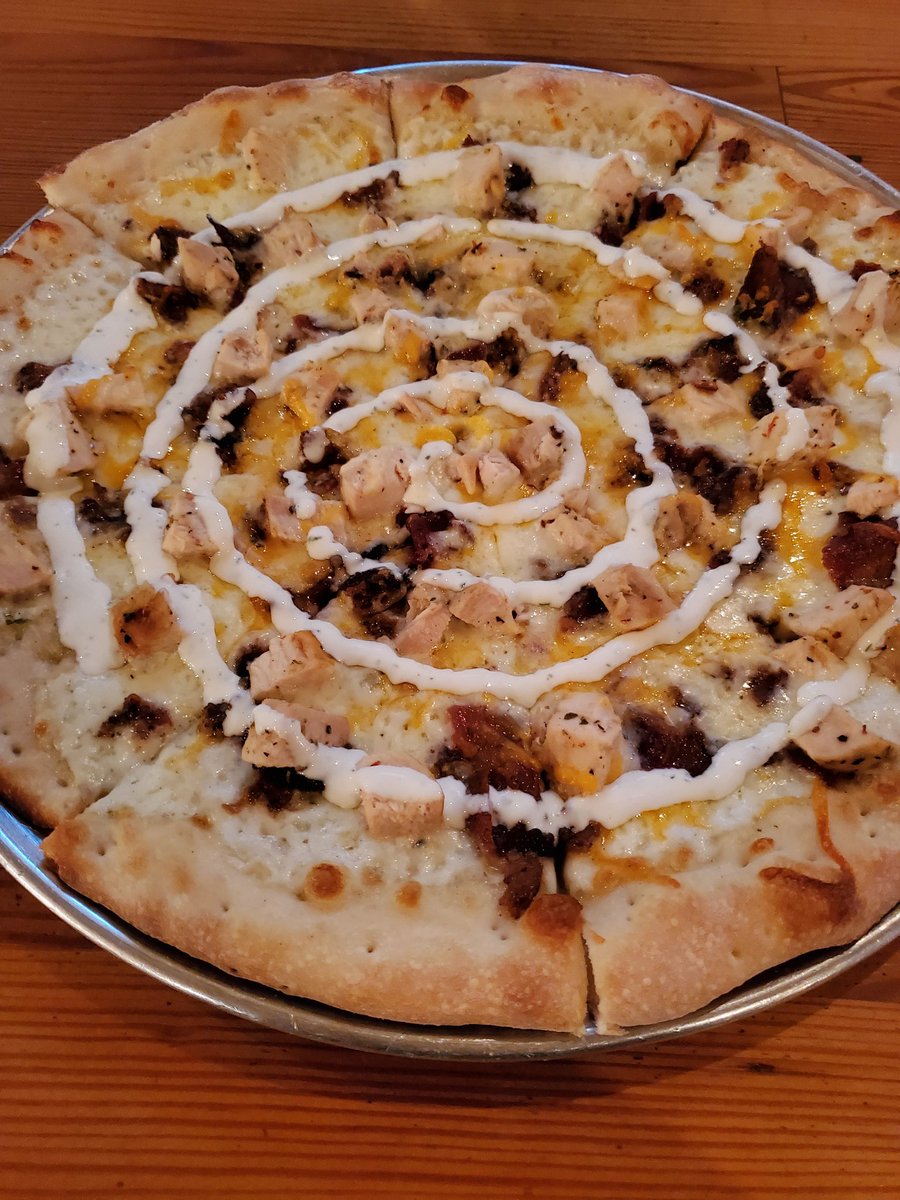 Main_Slice's tweet image. January Pizza of the Month:
Chicken, Bacon, Ranch Pizza

Ranch Sauce, Mozzarella, Colby Jack Cheese, Chicken and Bacon Drizzled with Ranch Dressing

Order online at mainslice.com
Call 816-600-5184
or come in