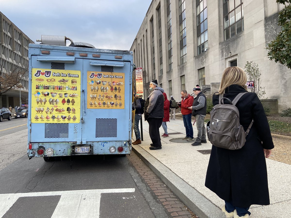 it’s january and there might be a bomb in the capitol building but neither of these facts seem to bother the crowd lining up for the ice cream truck directly outside