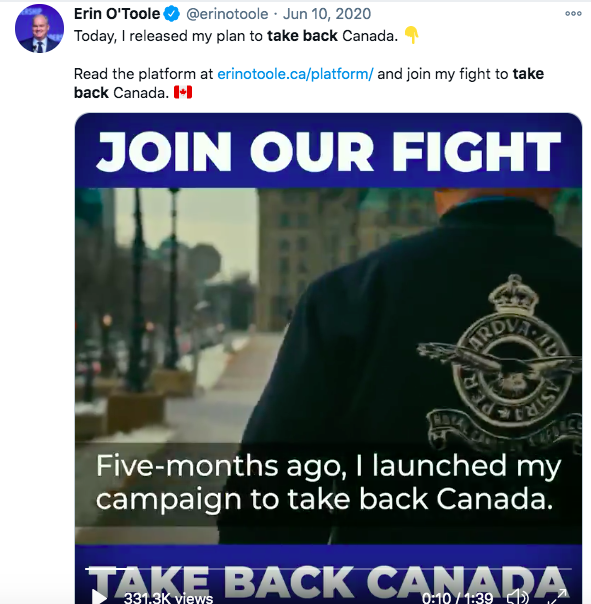 Canada's Leader of the Official Opposition and Conservative Party leader: