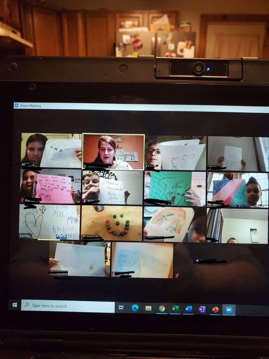 mcnabbteaching's tweet image. My 2nd graders surprised me- They turned off their cameras and then back on with love and thank yous showing. And then I ugly cried on zoom &amp;amp; was reminded how much I love teaching. Even though we haven&apos;t met in person and can&apos;t hug,  we are a classroom family and I adore them.