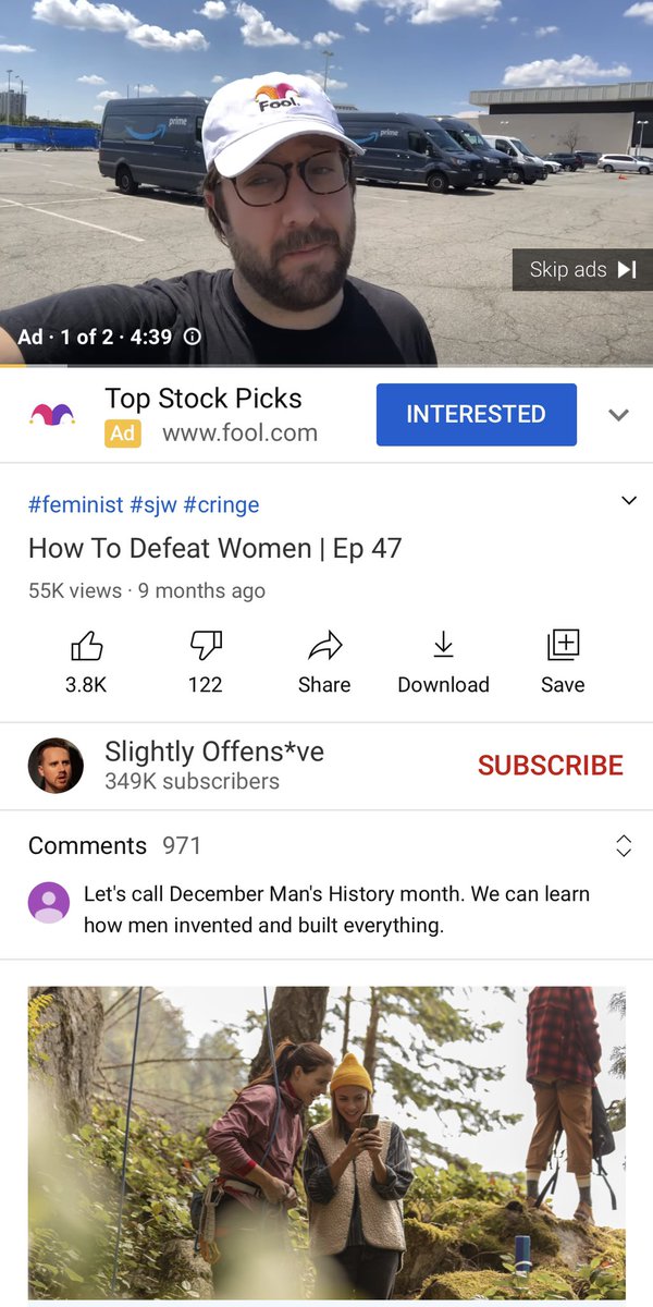 Really fucking cool. I guess we know how  @themotleyfool really feels about women. And oh yeah, thanks for sponsoring the guy who just broke into Nancy Pelosi’s office on Capitol Hill. 