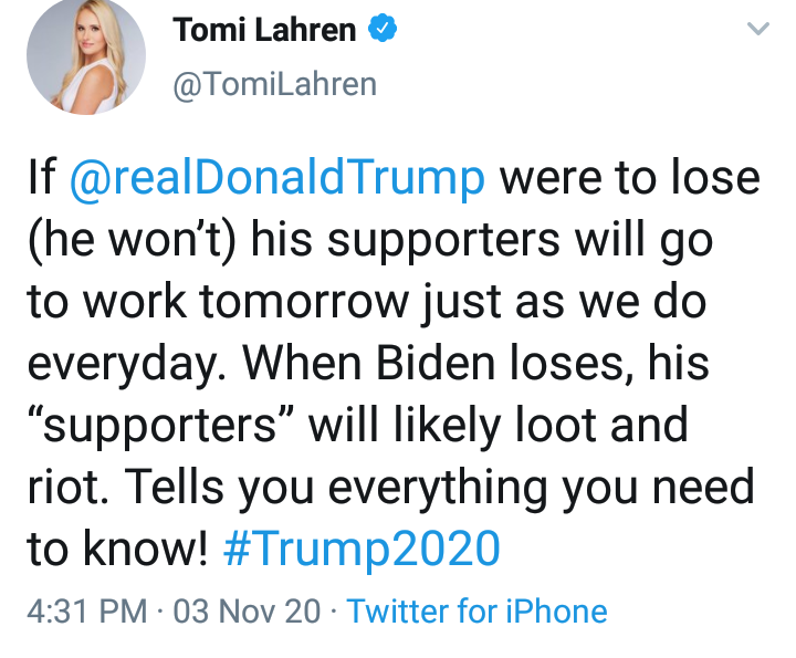 AmyLynnStL's tweet photo. Remember when Tomi Lahren said this👇🏽. Didn't age too fucking well did it... https://t.co/1knVoWIEuT