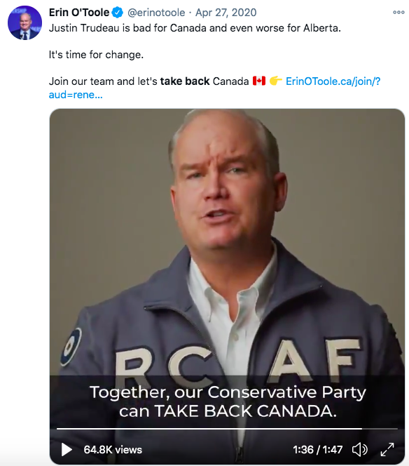 Canada's Leader of the Official Opposition and Conservative Party leader: