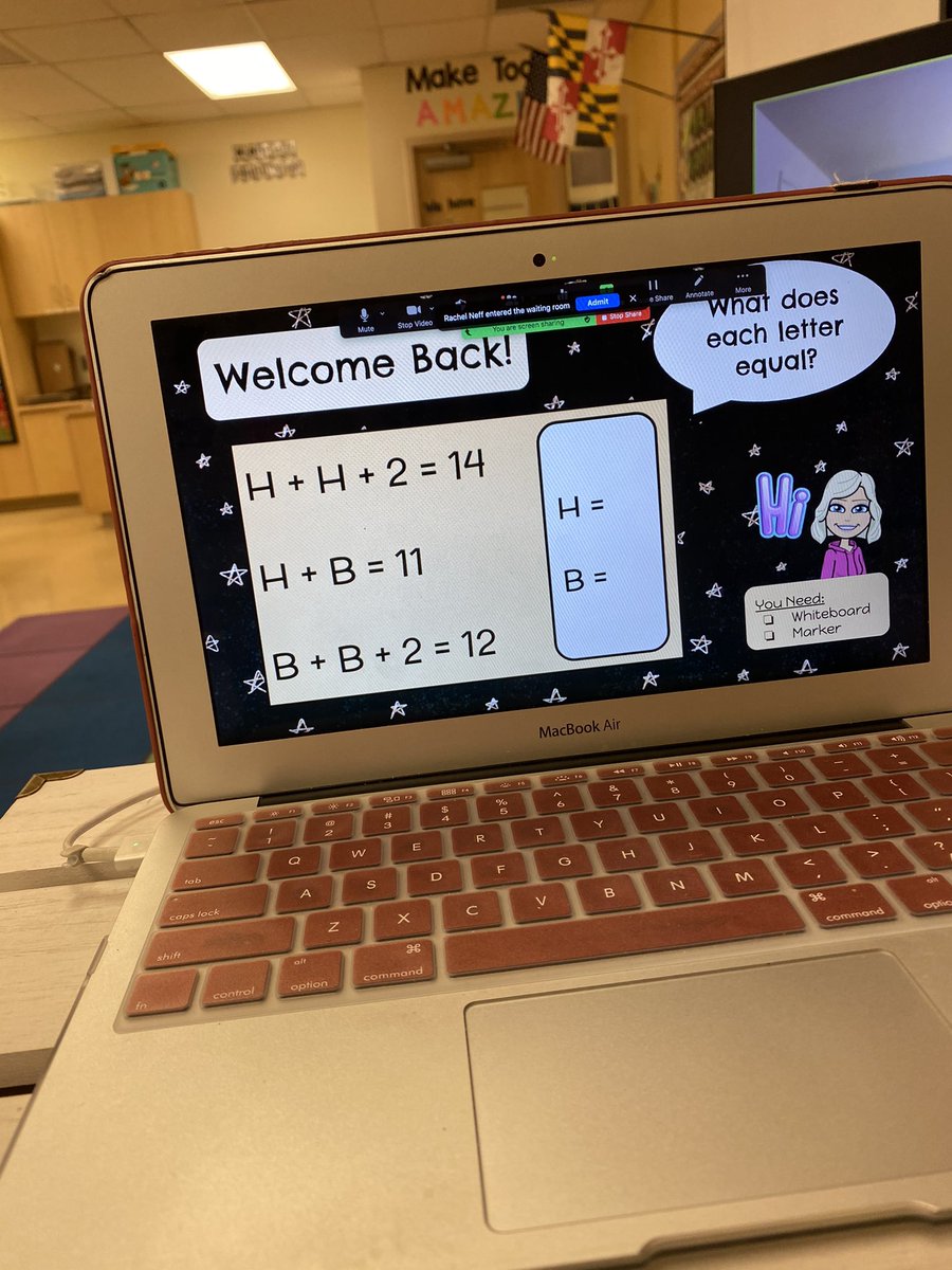 Making the use of every second during distance learning, students love logging in to see a challenge! They’re also proud to know they did algebra today 😉 #wcpsmd