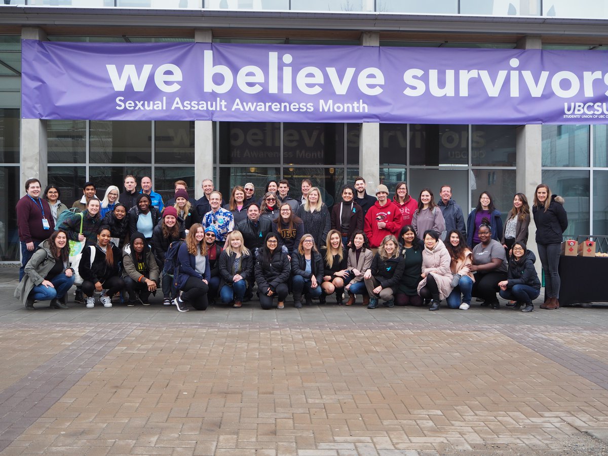 UBCOSecurity's tweet photo. Campus Security is proud to support #SVPRO and @suo_ubc during SAAM month. We look forward to coming together again to show our support and take a new picture (picture taken January 2020). Visit https://t.co/5QnsZ96Zf4 for online event info, history and more. #UBCO #UBCxSAAM2021 https://t.co/mCj9C8jUef