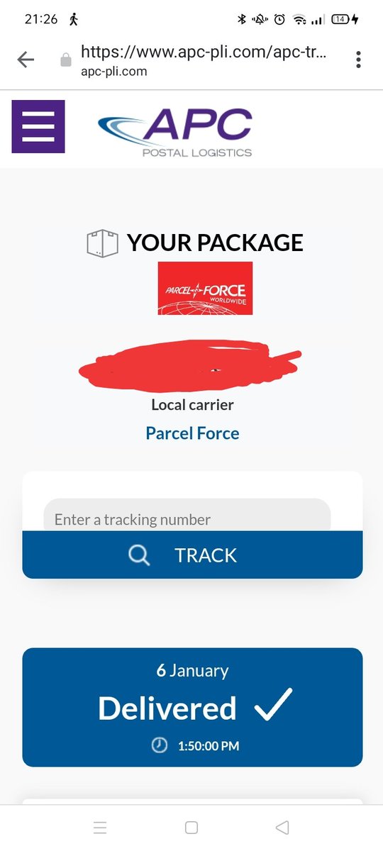 Soph_Pind's tweet photo. @RubyRae17534714 No I just follow the link that you get from JS confirmation. Then the parcel force reference appears at the top for me https://t.co/eTNBWXA9hZ