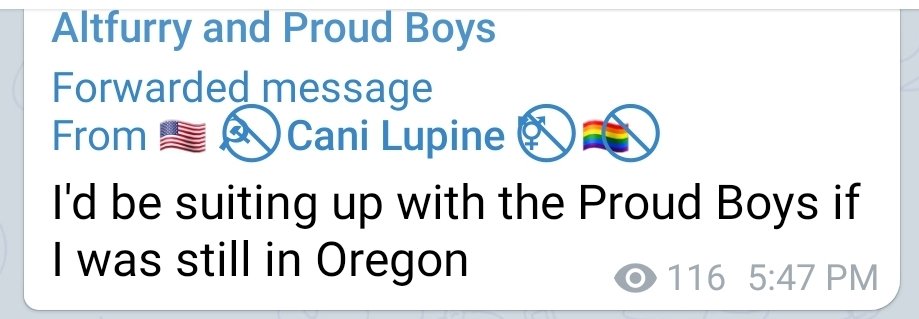 Back on topic of hate groups, humbling the Proud Boys with a lawsuit would be a great thing. They're would-be Brownshirt/SA paramilitary for Trump's dream of strongman power.It's sad that they have some enablers lurking among altfurries, like  @fidobloo. https://twitter.com/DogpatchPress/status/1343960156107808769?s=19